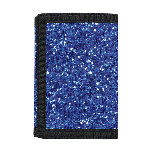 Blue (NOT Real) Glitter Print Trifold Wallet