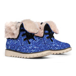 Blue (NOT Real) Glitter Print Winter Boots