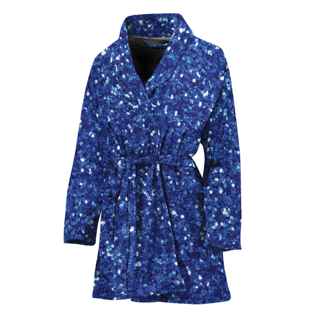 Blue (NOT Real) Glitter Print Women's Bathrobe