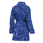 Blue (NOT Real) Glitter Print Women's Bathrobe