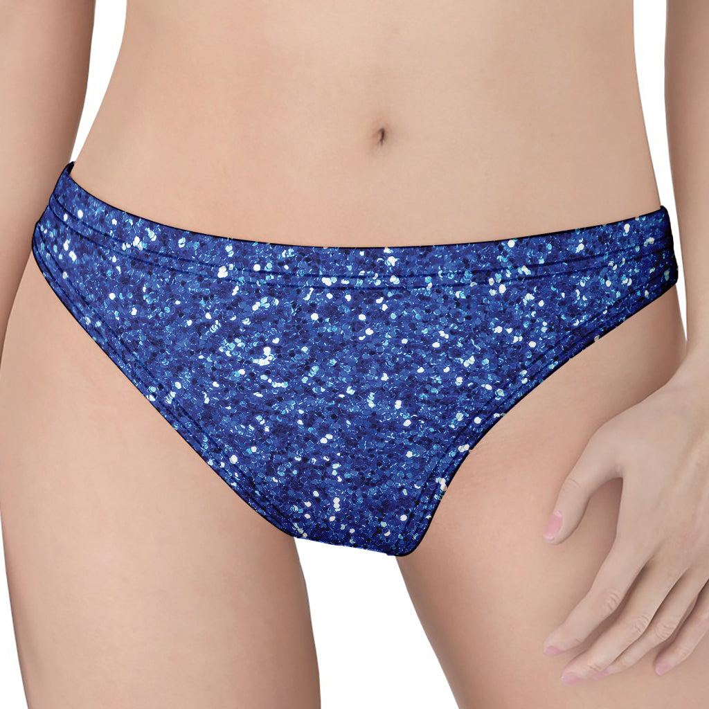 Blue (NOT Real) Glitter Print Women's Thong