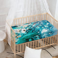 Blue Ocean Acid Melt Print Baby Crib Sheet