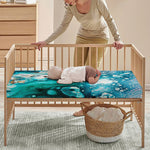 Blue Ocean Acid Melt Print Baby Crib Sheet
