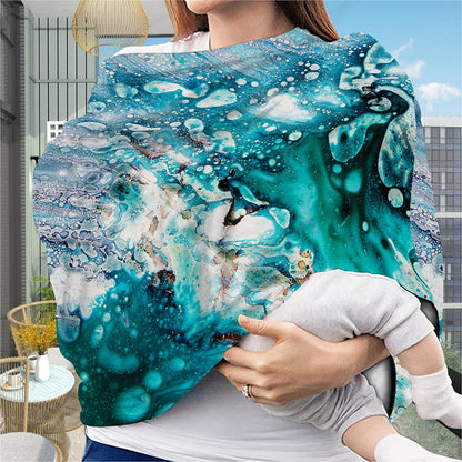 Blue Ocean Acid Melt Print Baby Seat Cover