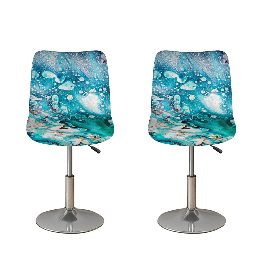 Blue Ocean Acid Melt Print Bar Stool Covers