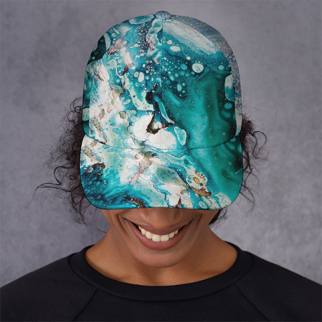 Blue Ocean Acid Melt Print Baseball Cap