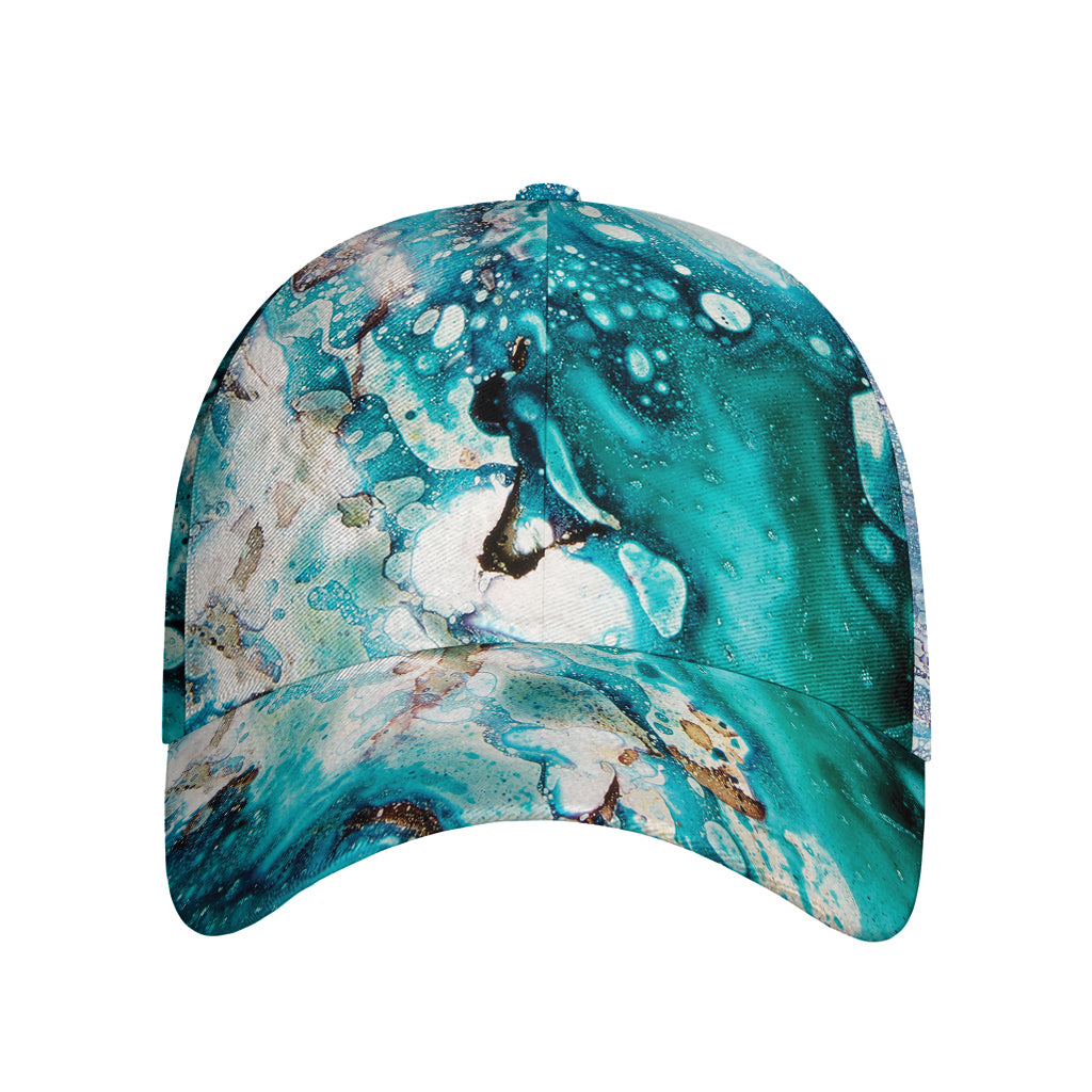 Blue Ocean Acid Melt Print Baseball Cap