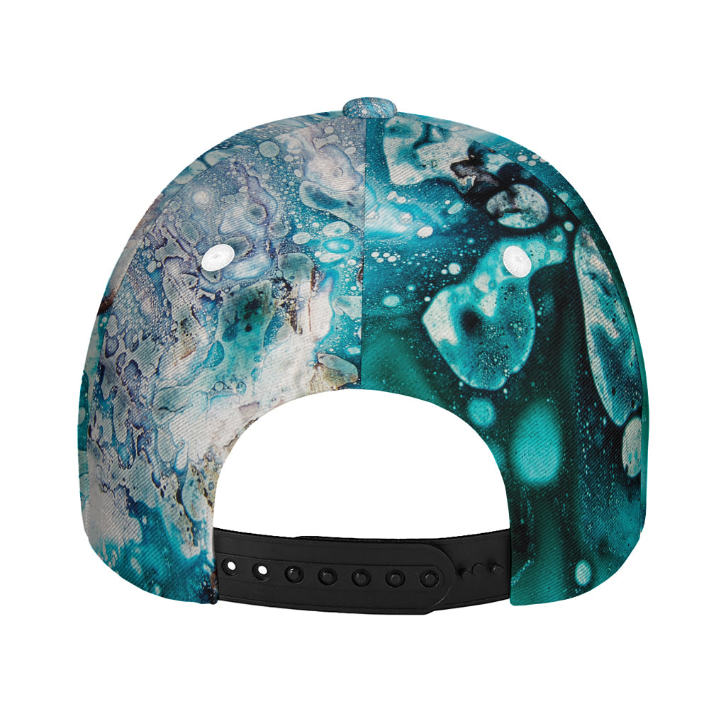 Blue Ocean Acid Melt Print Baseball Cap