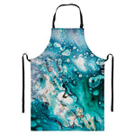 Blue Ocean Acid Melt Print Bib Apron With Pocket