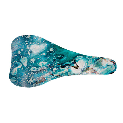 Blue Ocean Acid Melt Print Bicycle Seat Cover