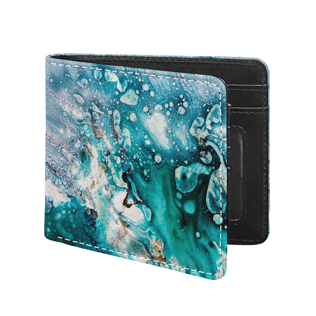 Blue Ocean Acid Melt Print Bifold Wallet