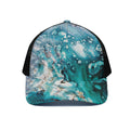 Blue Ocean Acid Melt Print Black Mesh Trucker Hat