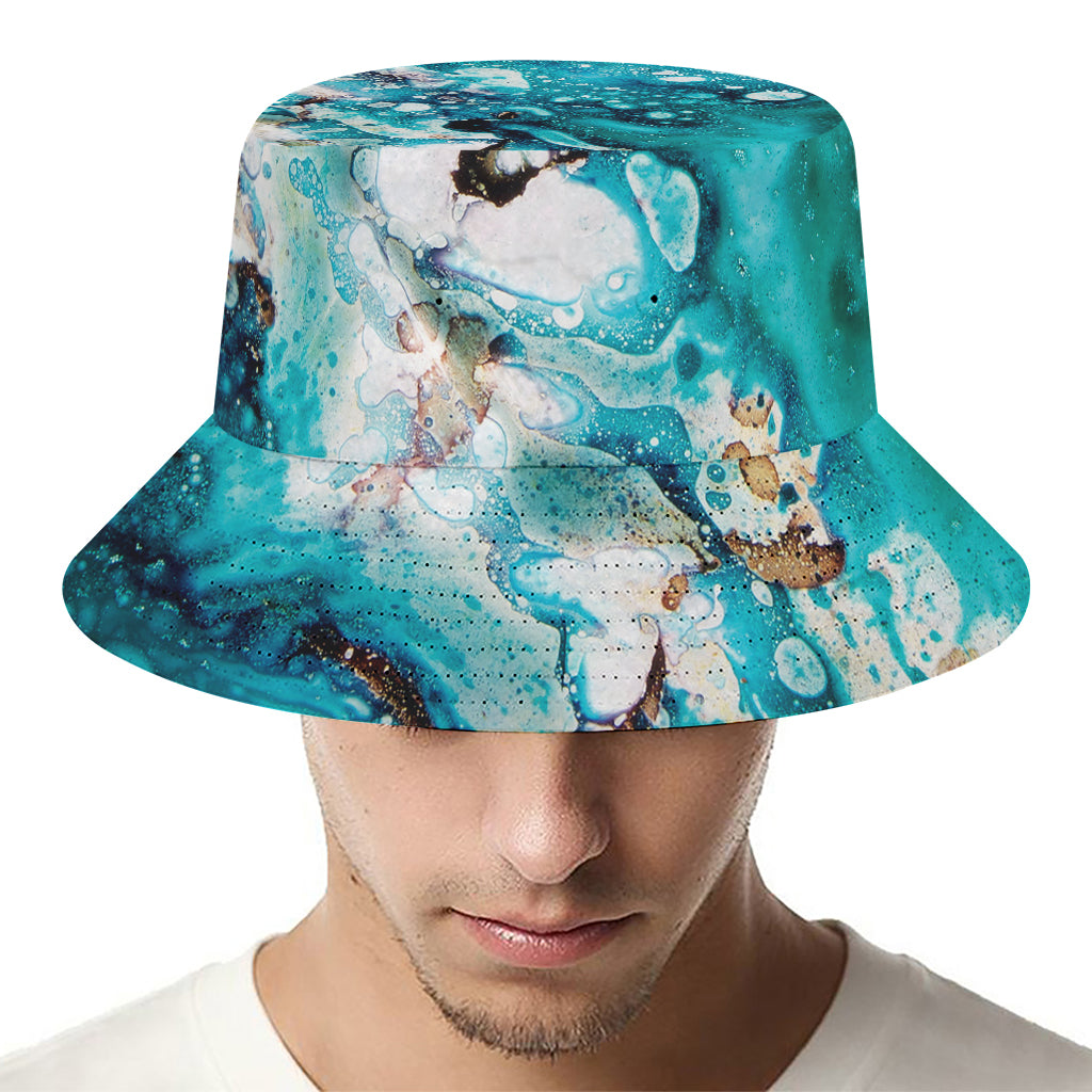 Blue Ocean Acid Melt Print Bucket Hat