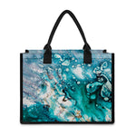 Blue Ocean Acid Melt Print Canvas Tote Bag