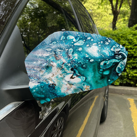 Blue Ocean Acid Melt Print Car Side Mirror Covers