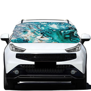 Blue Ocean Acid Melt Print Car Windshield Snow Cover