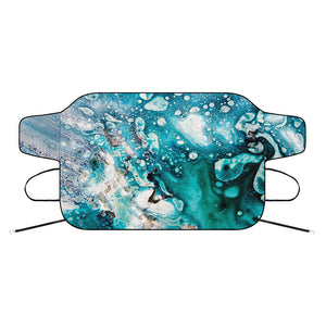 Blue Ocean Acid Melt Print Car Windshield Snow Cover