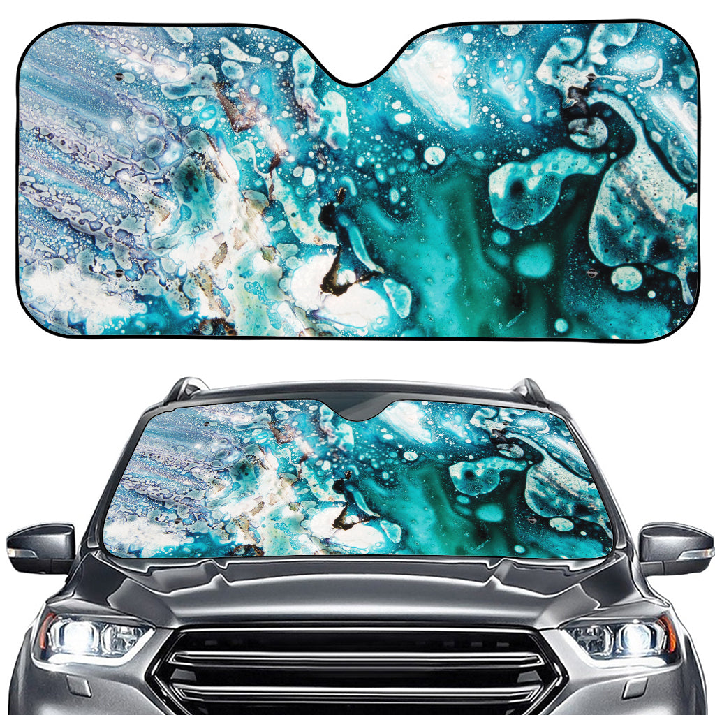 Blue Ocean Acid Melt Print Car Windshield Sun Shade