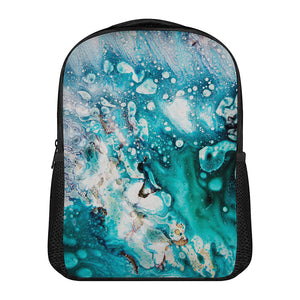 Blue Ocean Acid Melt Print Casual Backpack