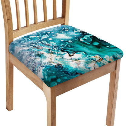 Blue Ocean Acid Melt Print Chair Cushion Cover