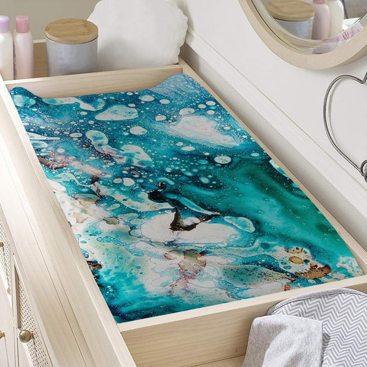 Blue Ocean Acid Melt Print Changing Pad Cover