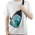 Blue Ocean Acid Melt Print Chest Bag