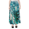 Blue Ocean Acid Melt Print Chiffon Maxi Skirt