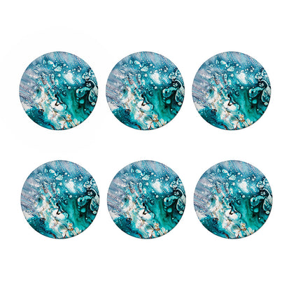 Blue Ocean Acid Melt Print Coaster Set