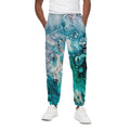 Blue Ocean Acid Melt Print Cotton Sweatpants