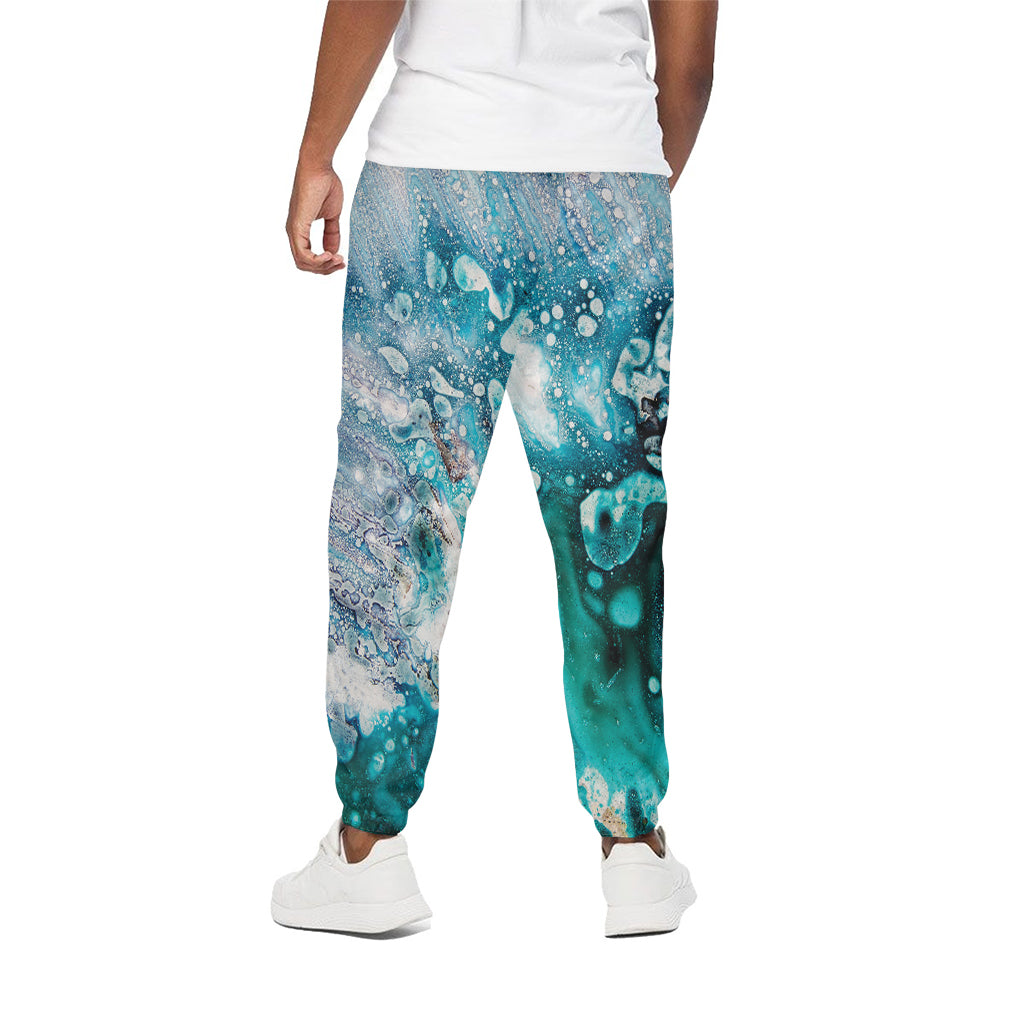 Blue Ocean Acid Melt Print Cotton Pants