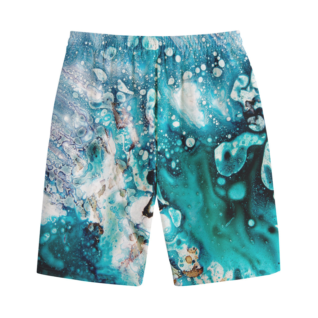 Blue Ocean Acid Melt Print Cotton Shorts