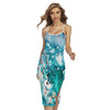 Blue Ocean Acid Melt Print Cross Back Cami Dress