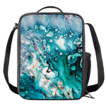 Blue Ocean Acid Melt Print Crossbody Lunch Bag