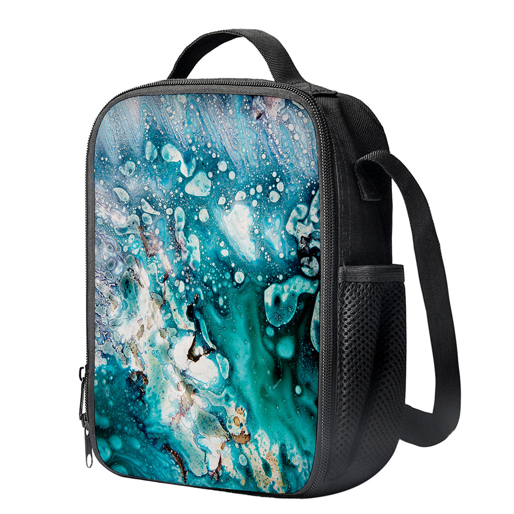 Blue Ocean Acid Melt Print Crossbody Lunch Bag