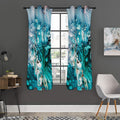 Blue Ocean Acid Melt Print Grommet Curtain Panels