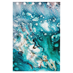 Blue Ocean Acid Melt Print Curtain