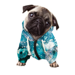 Blue Ocean Acid Melt Print Dog Zip Up Hoodie