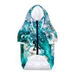 Blue Ocean Acid Melt Print Dog Zip Up Hoodie