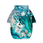 Blue Ocean Acid Melt Print Dog Zip Up Hoodie
