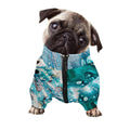 Blue Ocean Acid Melt Print Dog Zip Up Jacket