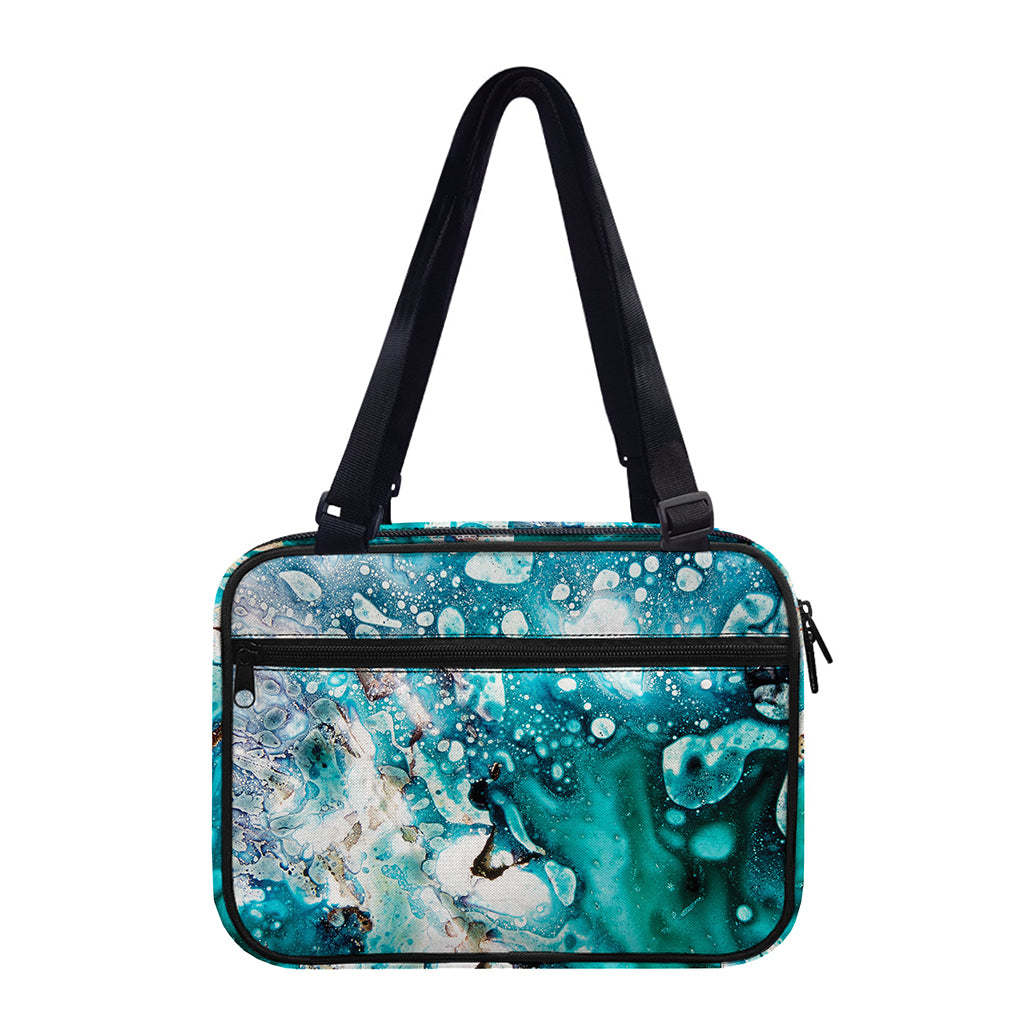 Blue Ocean Acid Melt Print Double Strap Bible Bag