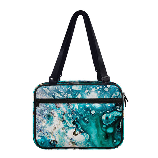 Blue Ocean Acid Melt Print Double Strap Bible Bag