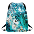 Blue Ocean Acid Melt Print Drawstring Backpack