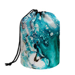 Blue Ocean Acid Melt Print Drawstring Makeup Bag