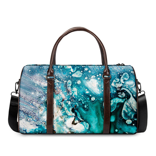 Blue Ocean Acid Melt Print Duffle Bag