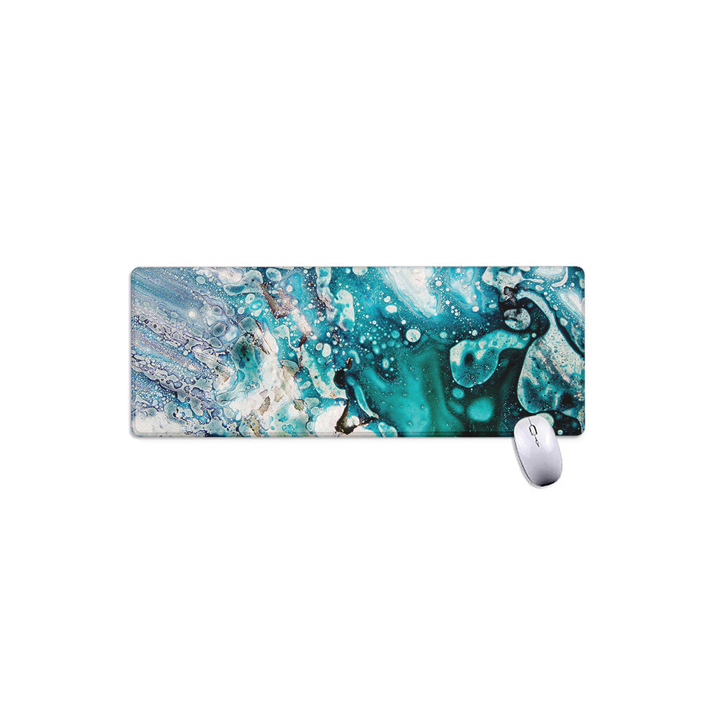 Blue Ocean Acid Melt Print Extended Mouse Pad