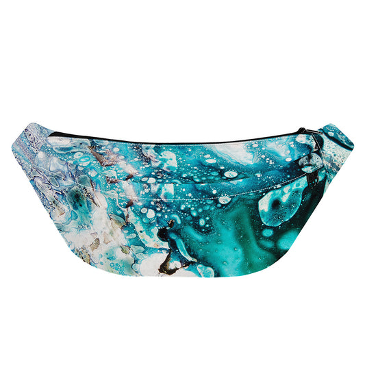 Blue Ocean Acid Melt Print Fanny Pack