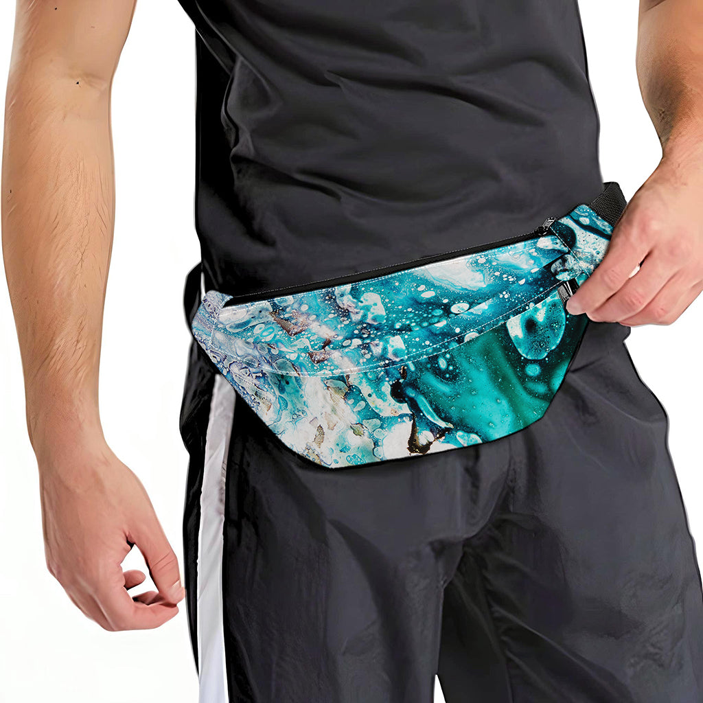 Blue Ocean Acid Melt Print Fanny Pack