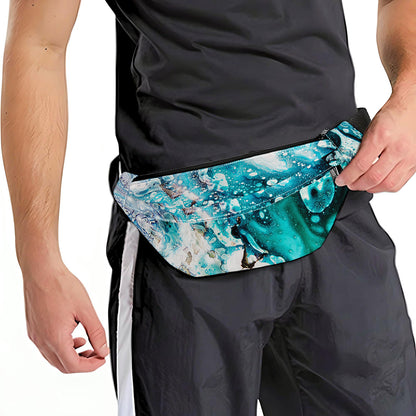 Blue Ocean Acid Melt Print Fanny Pack