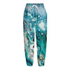 Blue Ocean Acid Melt Print Fleece Lined Knit Pants